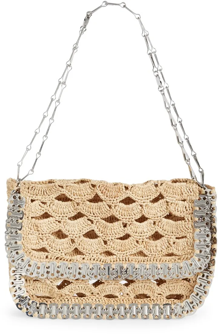 Large Rabanne Raffia Messenger Bag