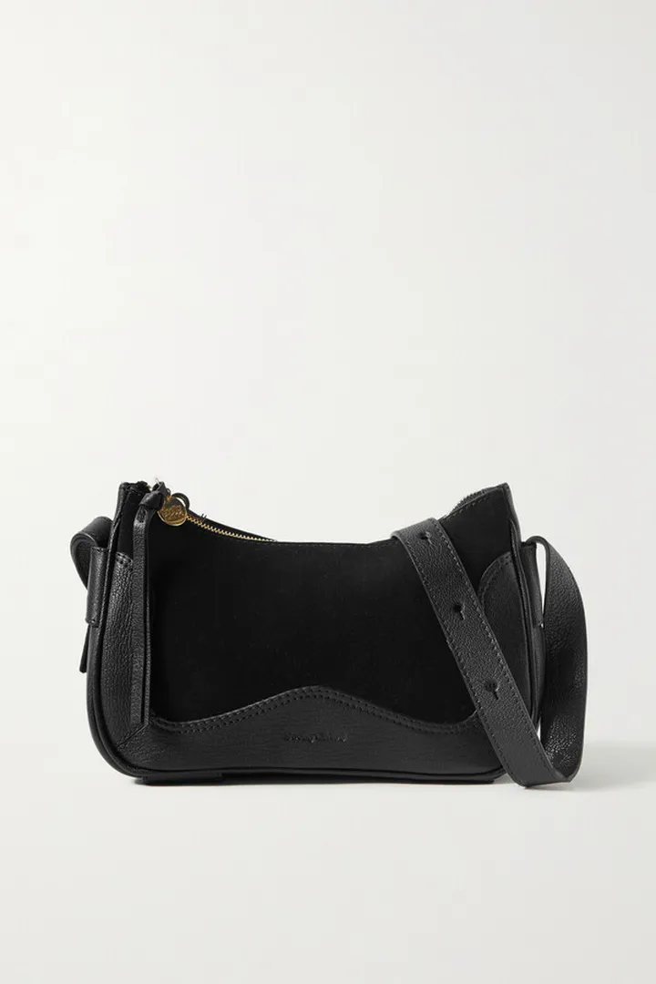 See By Chloé - Hana Suede And Textured-leather Shoulder Bag - Black
