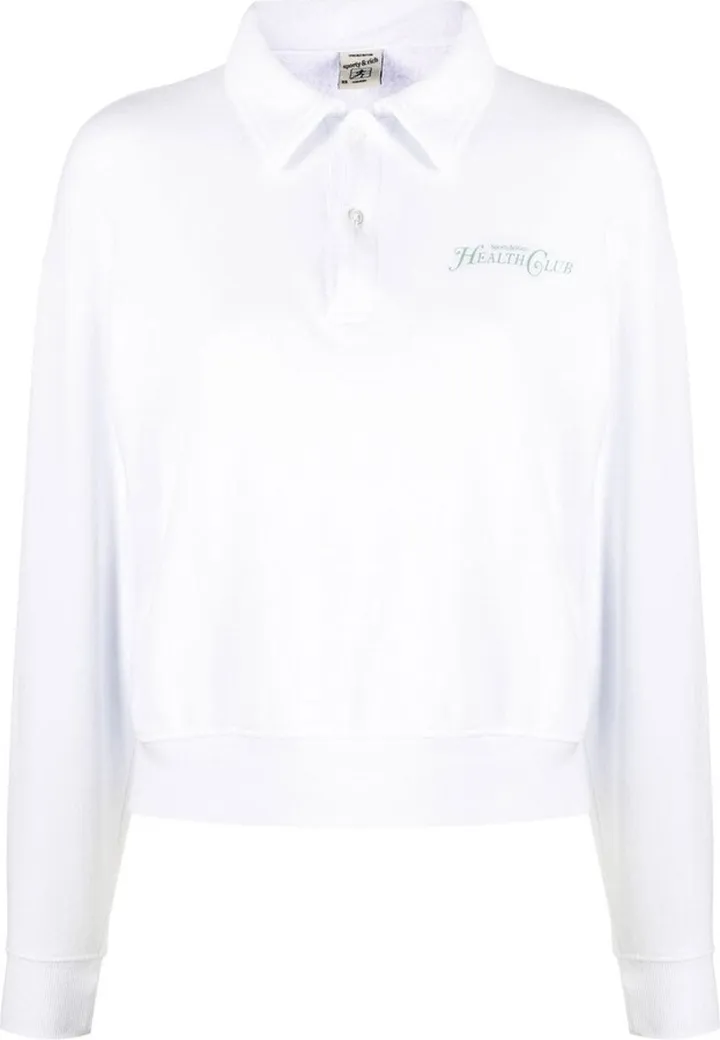 Logo-Print Long-Sleeved Polo Top