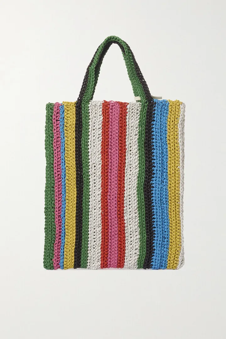 Chloé - Knit Medium Woven Leather Tote - Pink