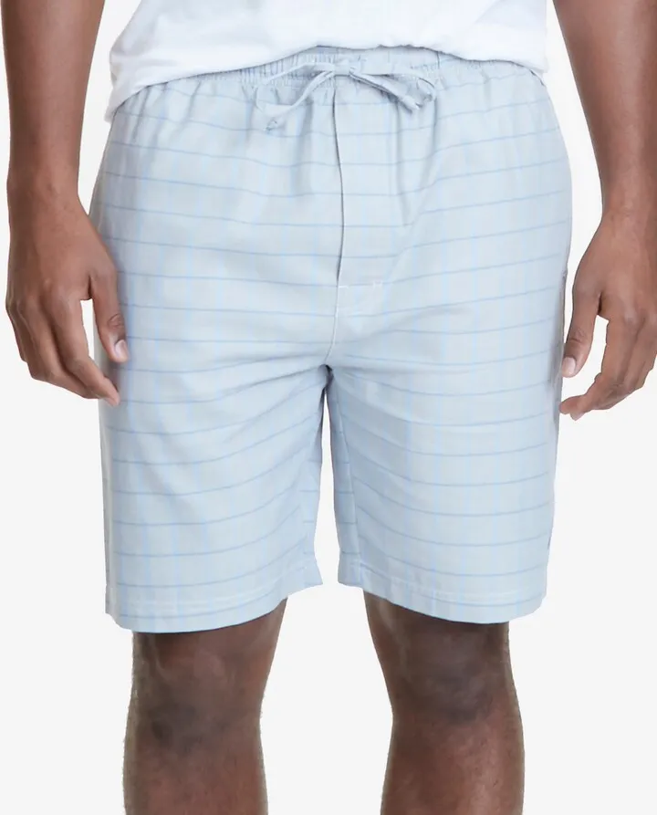 Nautica Men's Windowpane Plaid Cotton Pajama Shorts