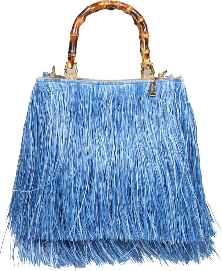 The Medium Scicli Milanesa In Raffia With Fringes
