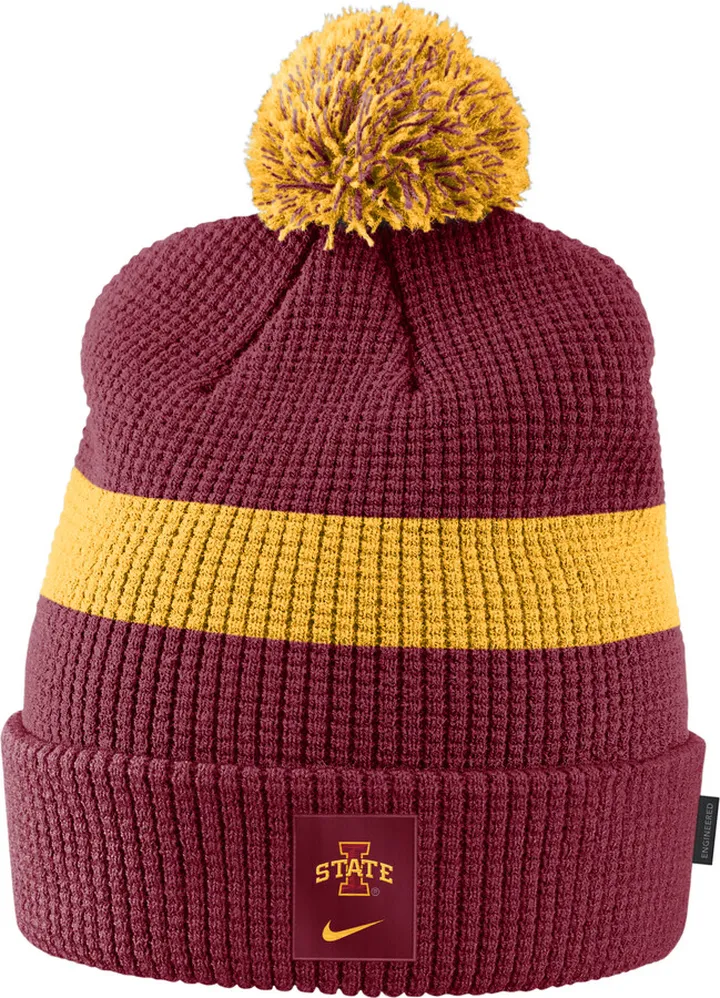 Nike Unisex College (Iowa State) Pom Beanie in Red