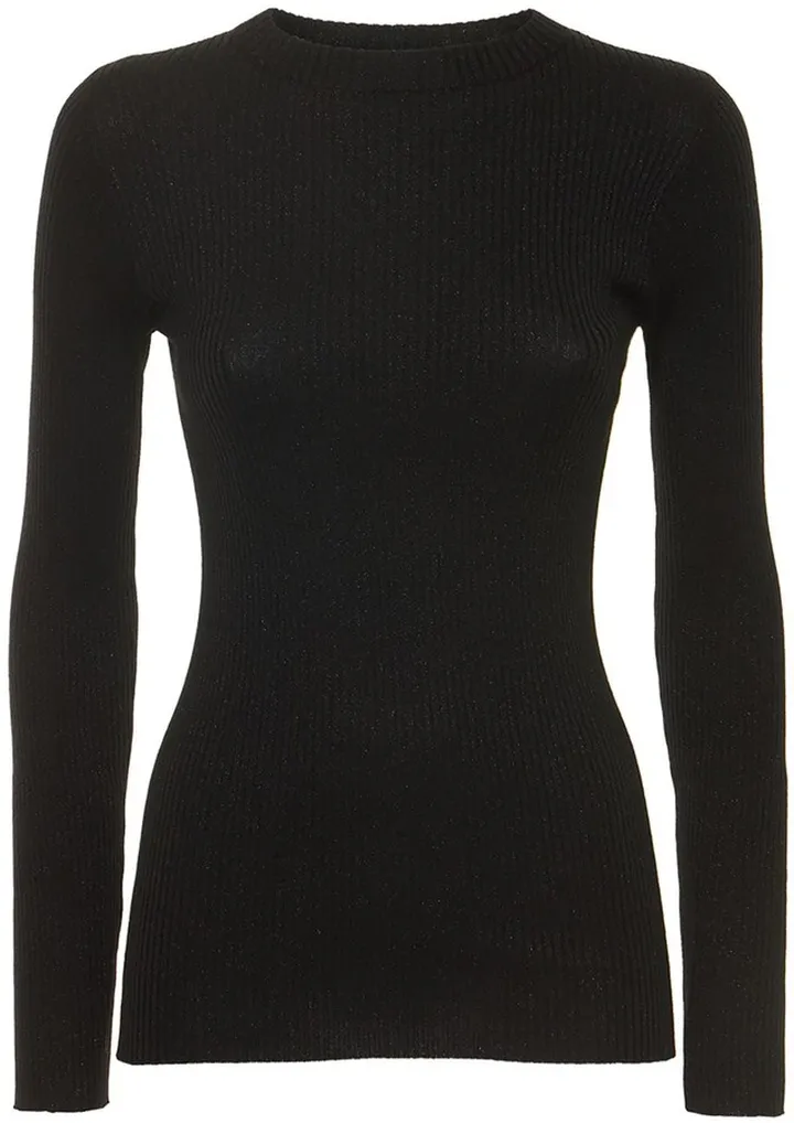 Cashmere blend rib knit top