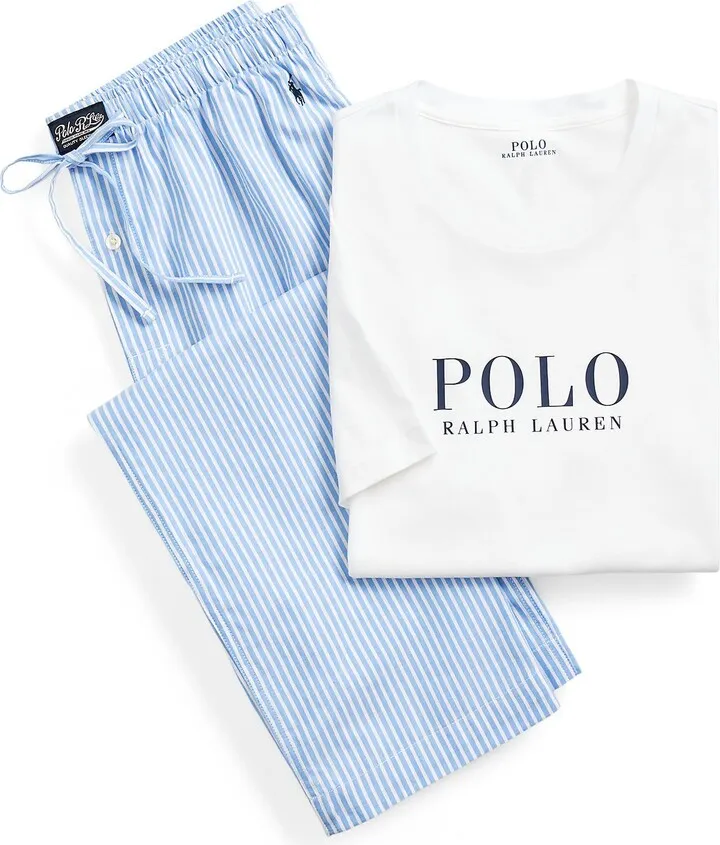 Cotton Sleep Shirt & Pajama Pant Set Sleepwear White