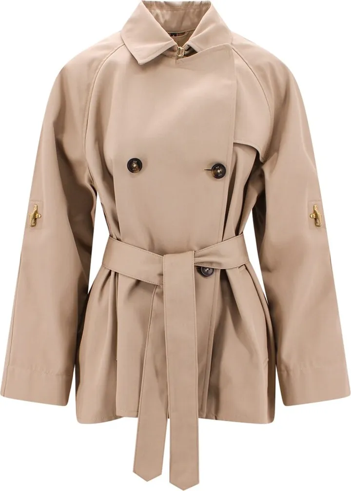 Double-breasted trench with belt