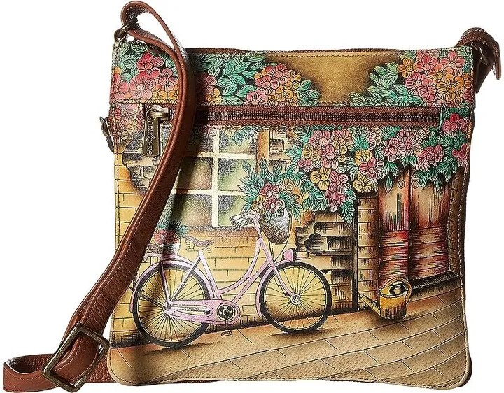 Anuschka Expandable Travel Crossbody 550 (Vintage Bike) Handbags