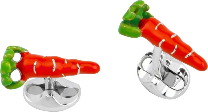 Deakin & Francis - Deakin & Francis Sterling Silver Carrot Cufflinks