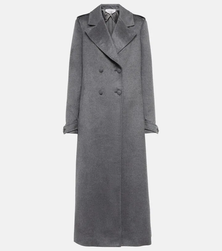 Double-breasted wool coat