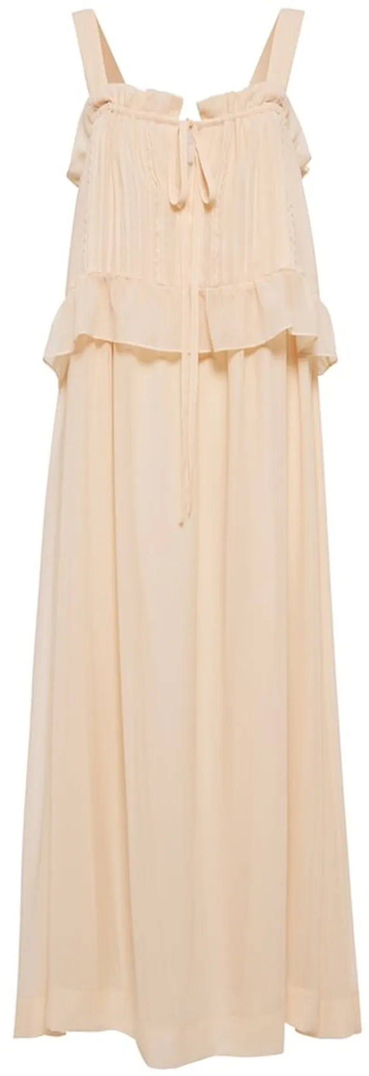 Ruffled-trimmed georgette maxi dress