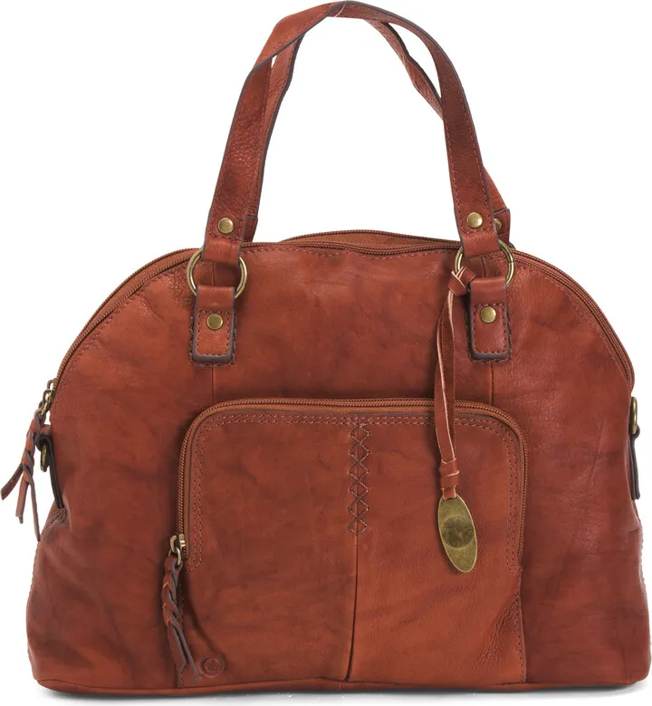 Leather Midi Satchel