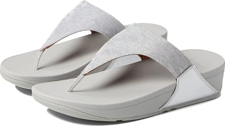 FitFlop Lulu Glitz Toe Post Sandals (Silver) Women's Shoes