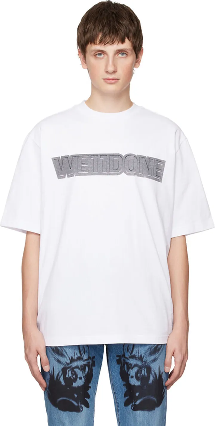 We11done White Distortion T-Shirt