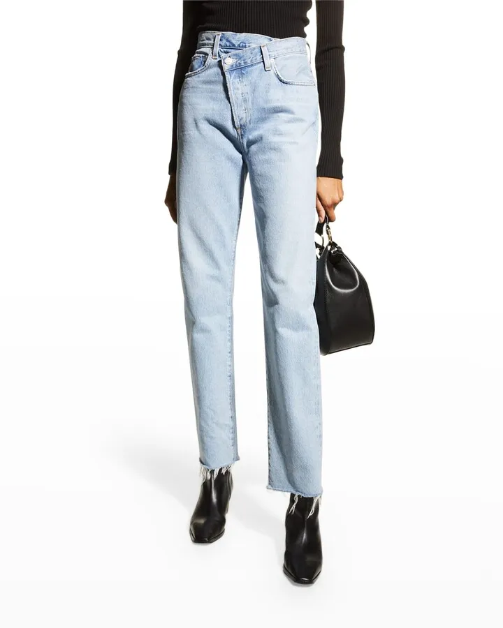 Criss-Cross Straight Jeans
