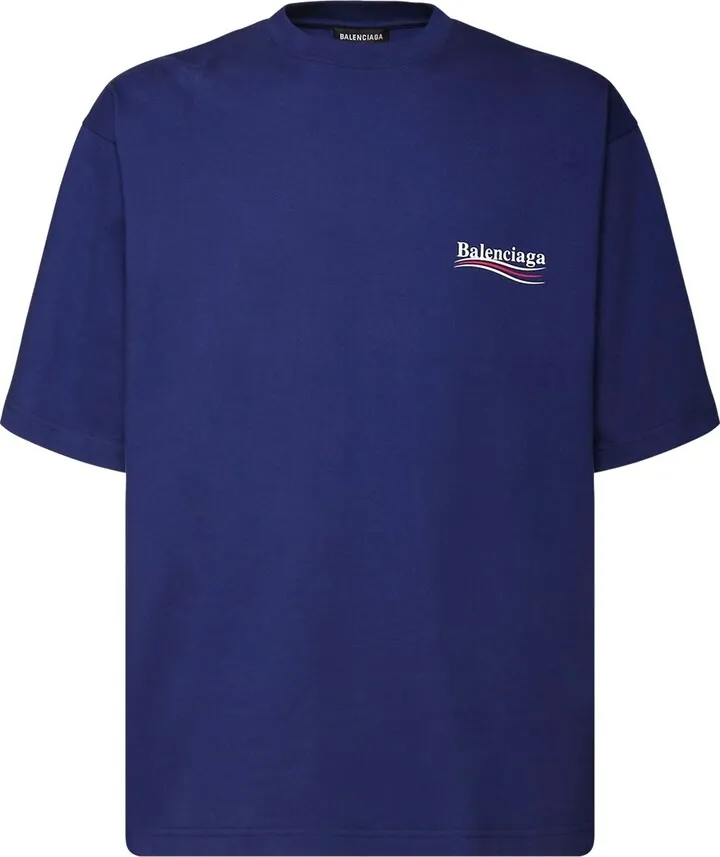 Political logo cotton jersey t-shirt
