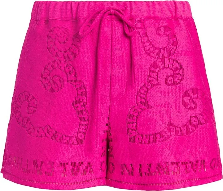 Mossi Cotton Guipure Bandana Mini Shorts