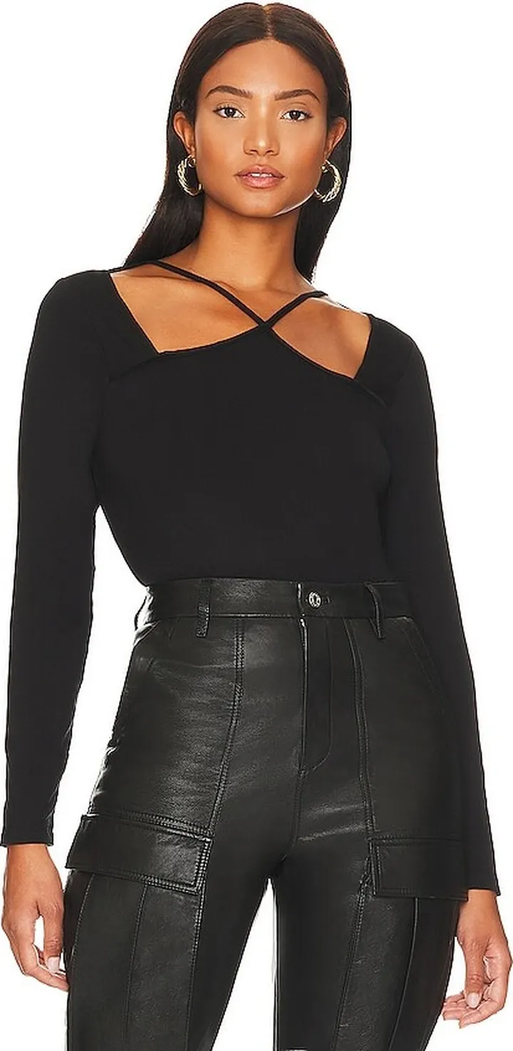 Halter Strappy Long Sleeve Top