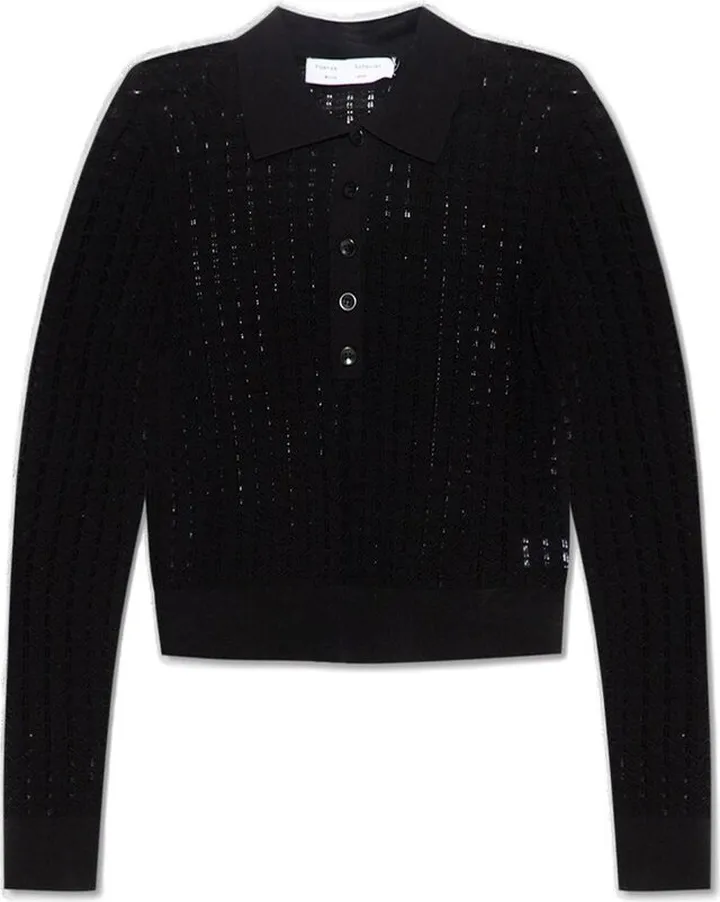 Proenza Schouler White Label Long-Sleeved Knitted Polo Shirt