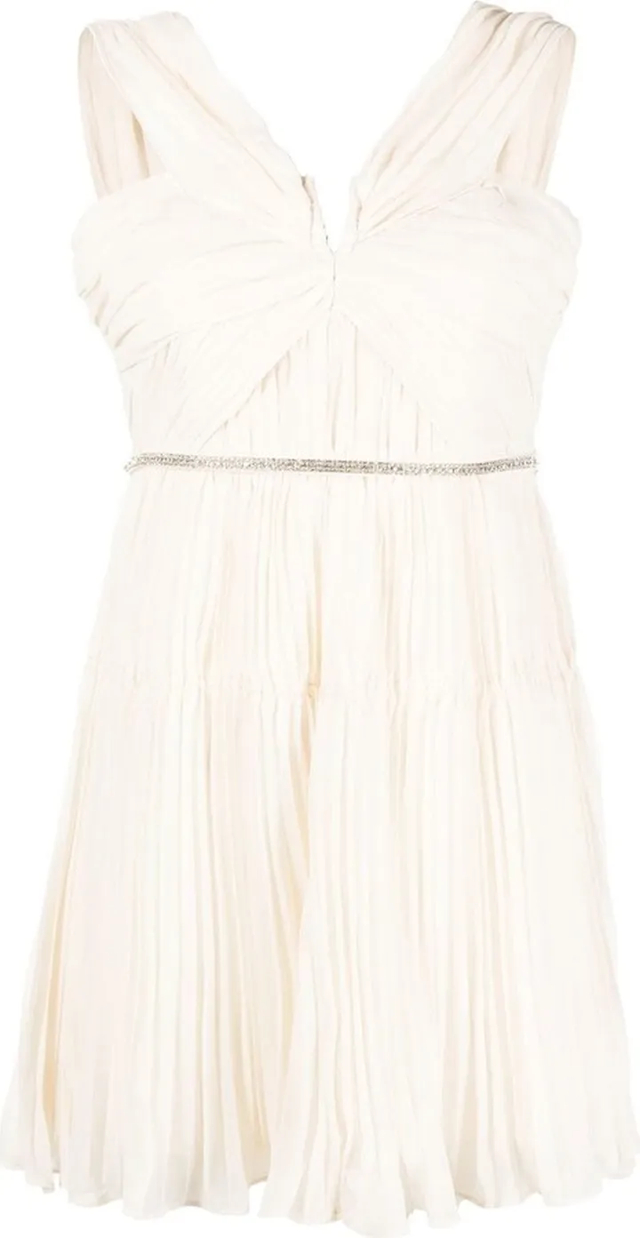 Crystal-Embellished Off-Shoulder Mini Dress