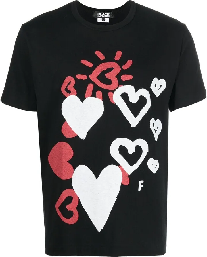 heart-print detail T-shirt