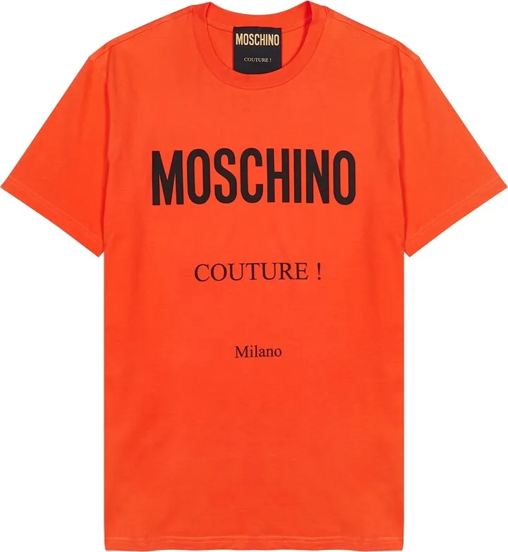 Moschino Orange Logo-print Cotton T-shirt