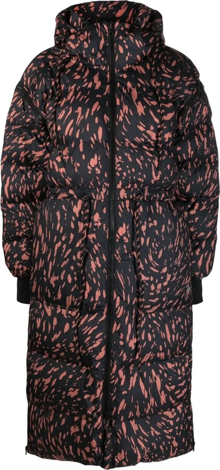 Leopard Print Padded Long Coat