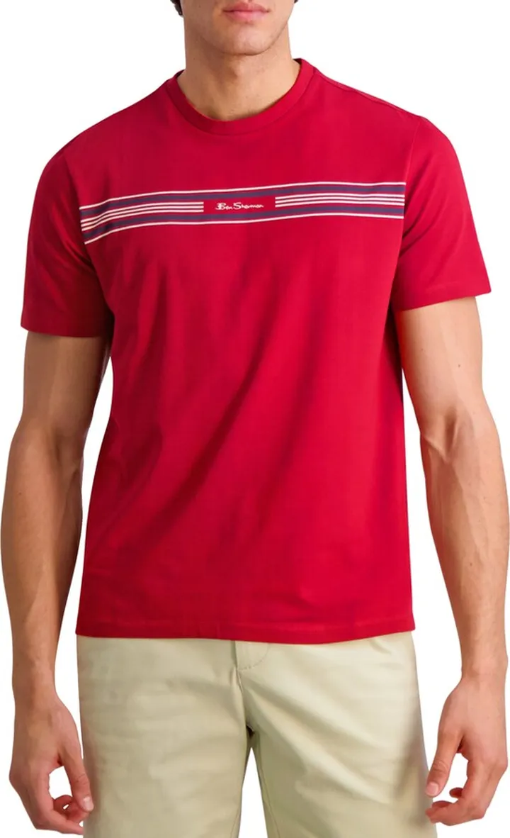 Logo Stripe Stretch Cotton T-Shirt
