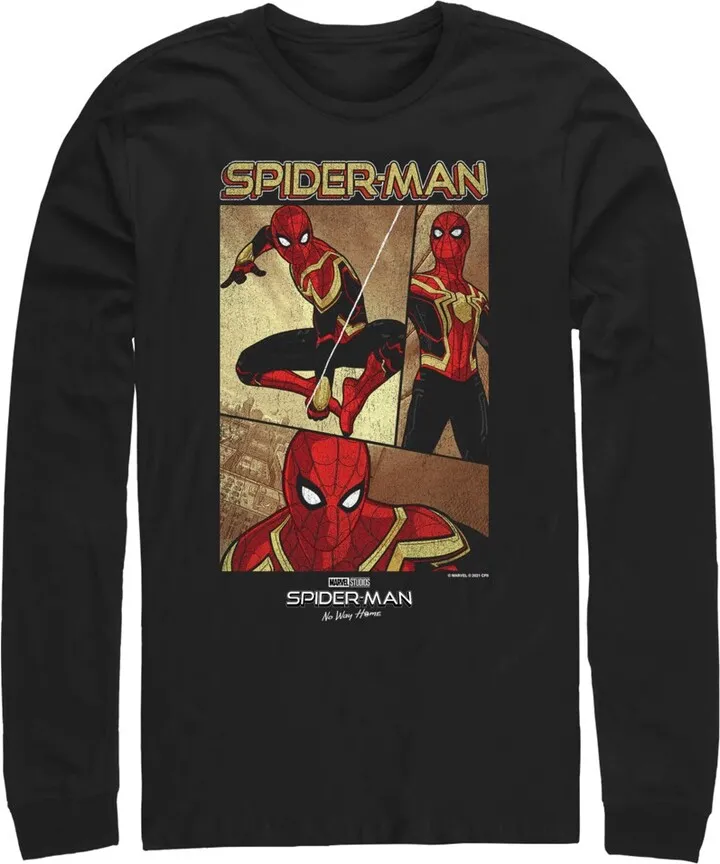 Men's Marvel Spider-Man: No Way Home Three Panel Poster Long Sleeve Shirt - Black - 2X Large