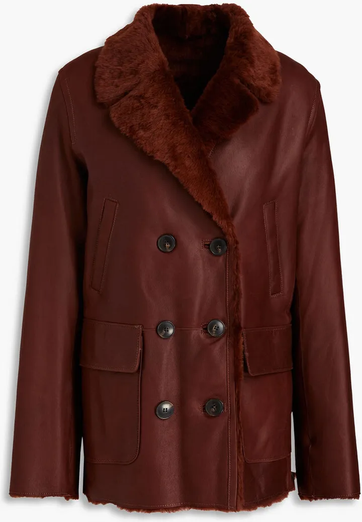 Double-breasted shearling jacket