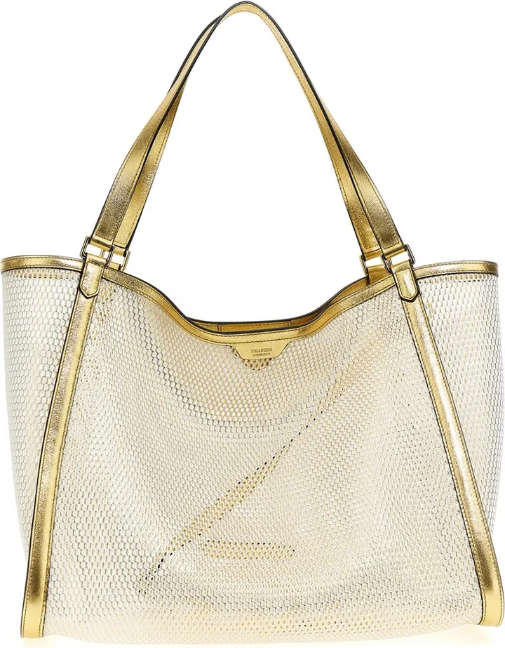 Laminated Leather Mesh Shopping Bag