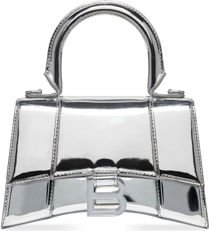 Hourglass metallic tote bag