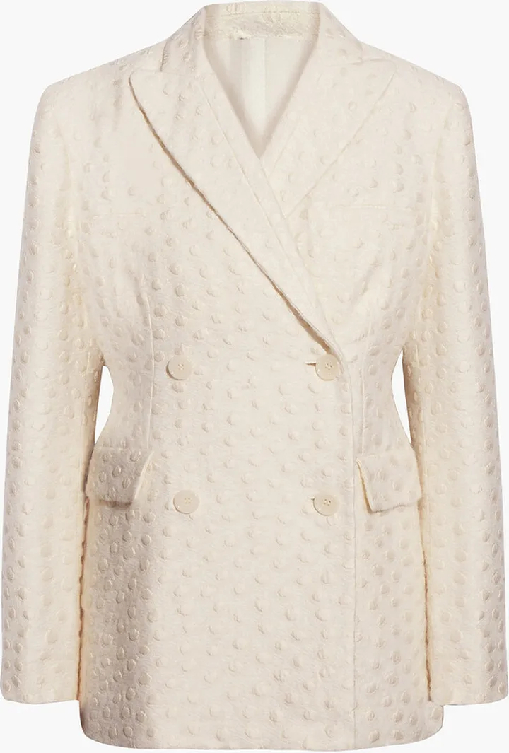 Double-breasted brushed jacquard blazer