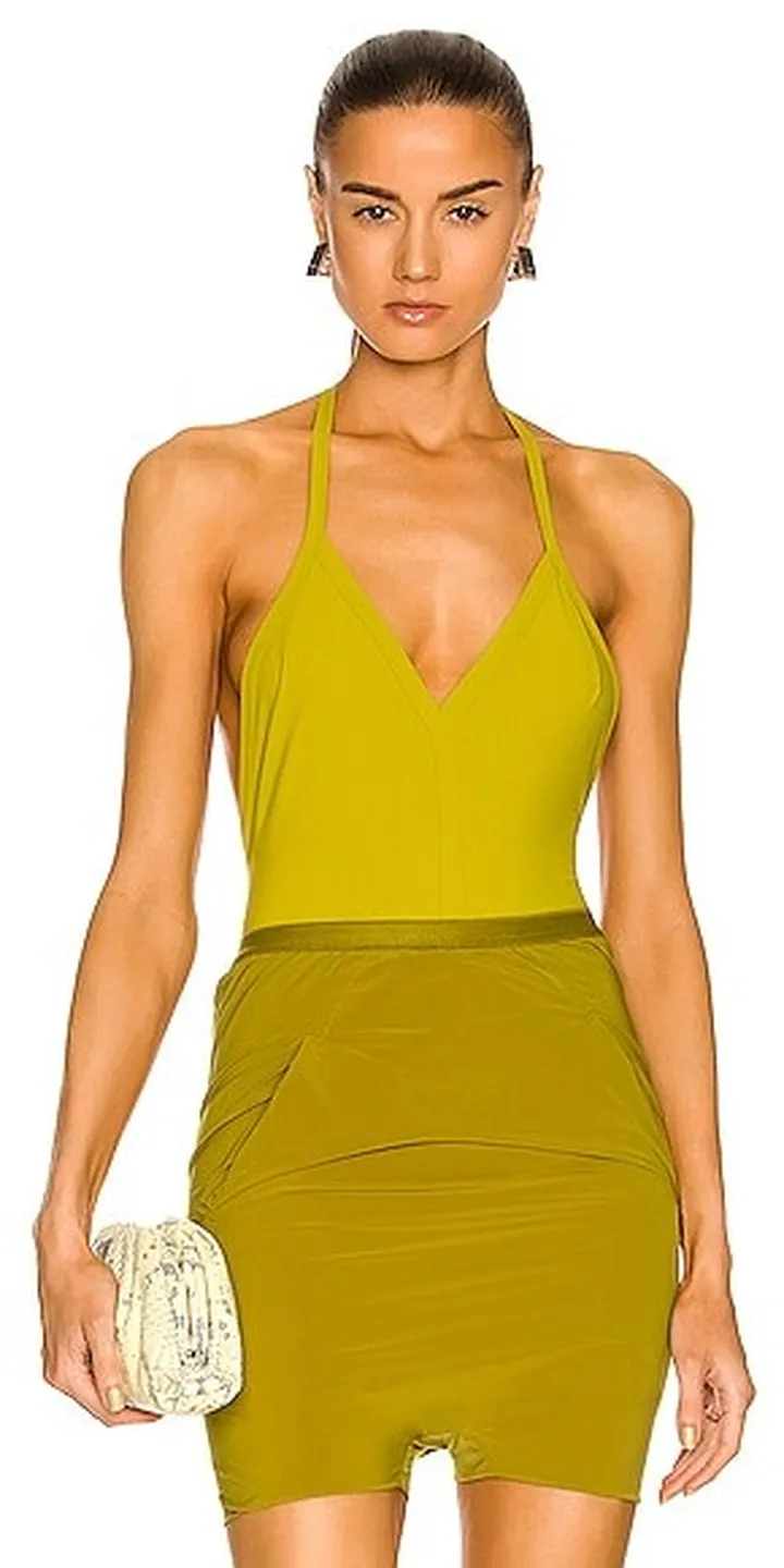 Rick Owens Halter Bodysuit in Green