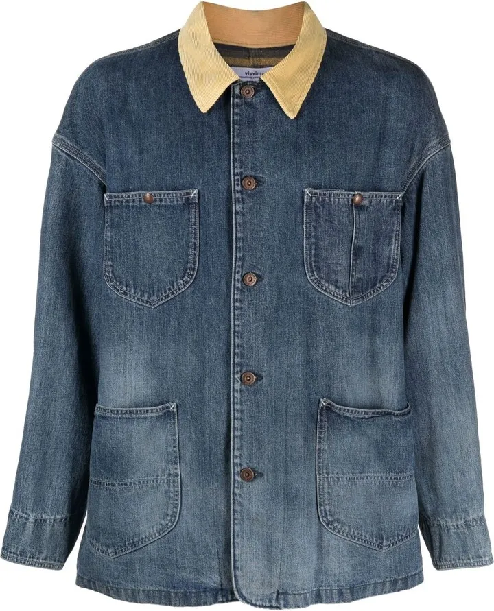 Blue Jumbo Damaged Denim Jacket