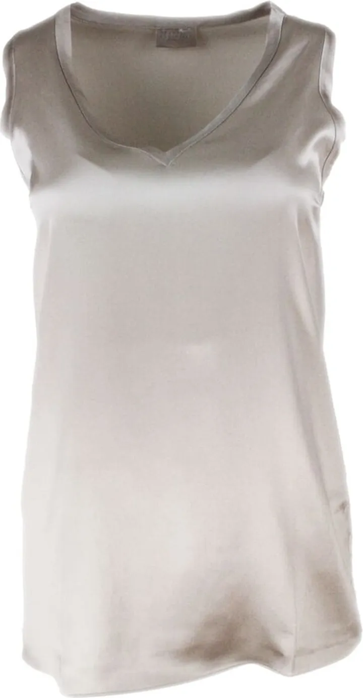 Sleeveless V-neck Silk Top