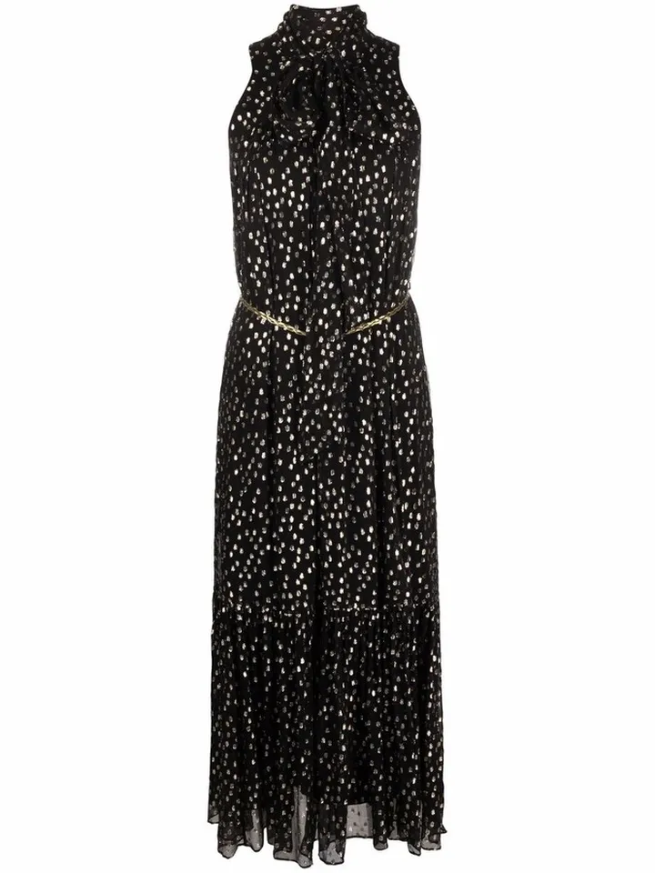 Sleeveless Tie Neck Dress