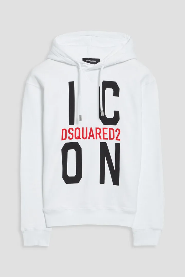 Icon printed cotton-fleece hoodie