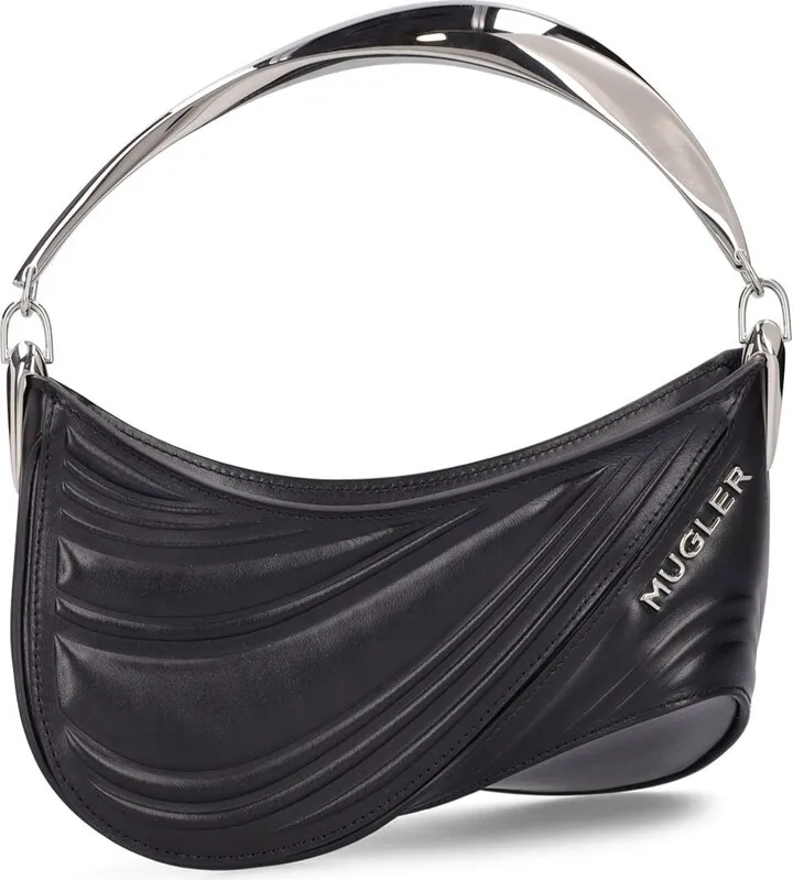 Spiral embossed leather pouch