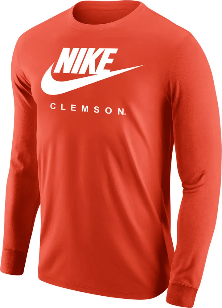 Clemson Nike Men's College 365 Long-Sleeve T-Shirt in Orange