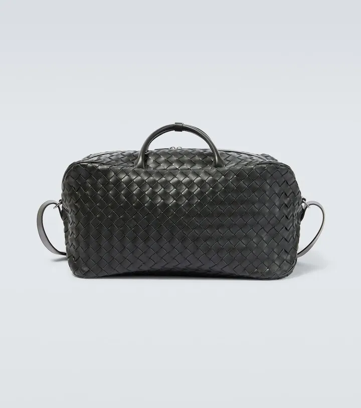 Leather duffle bag