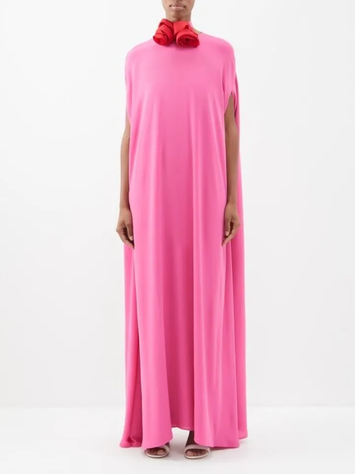 Eleonore Crepe Cape Gown