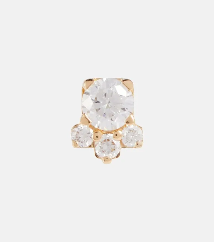 River Trois 18kt gold single earrings with diamonds
