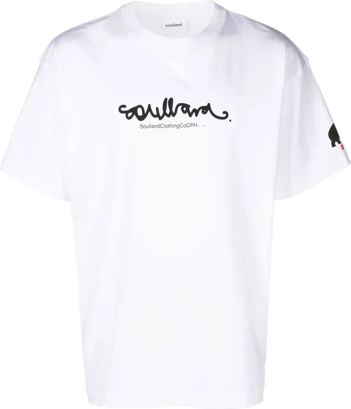 White Logo Print T-Shirt