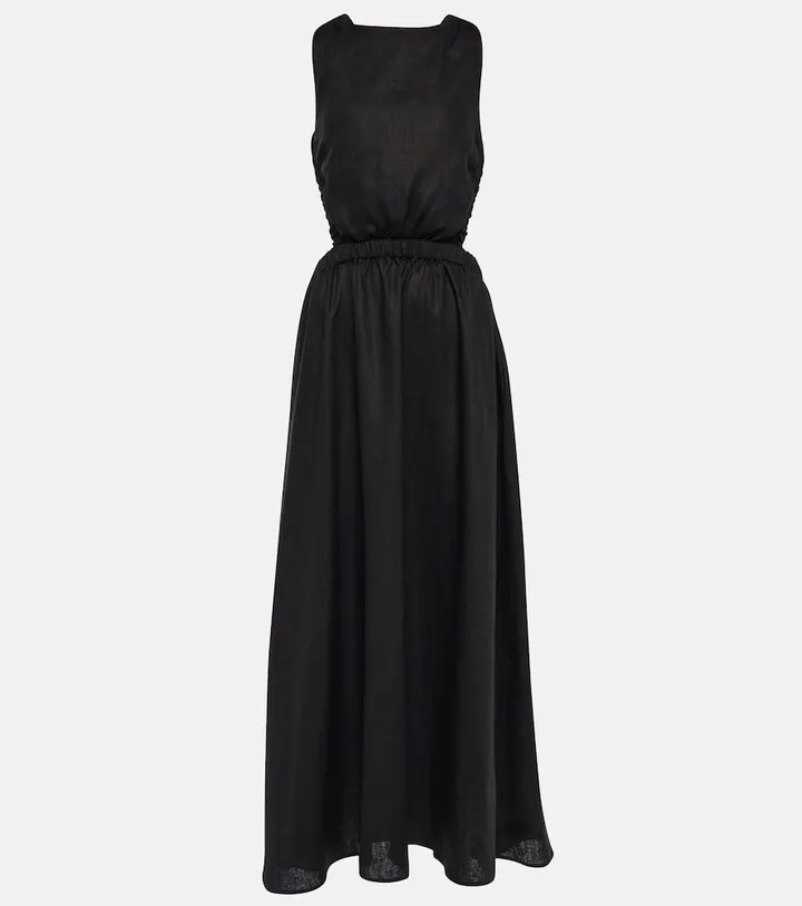 Alena open-back linen maxi dress