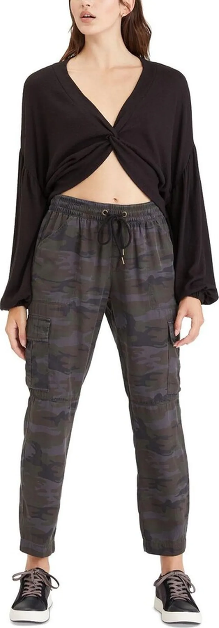 Womens Camouflage Cargo Straight Leg Pants