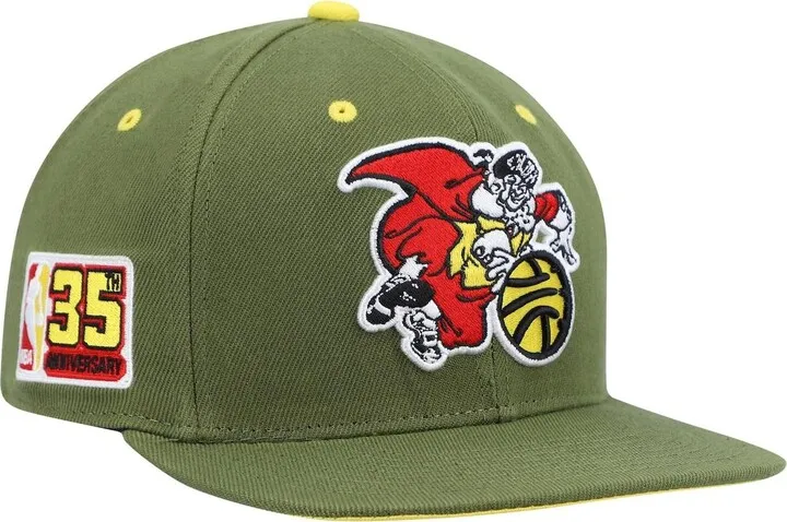 Men's X Lids Olive New York Knicks Dusty 35Th Anniversary Hardwood Classics Fitted Hat