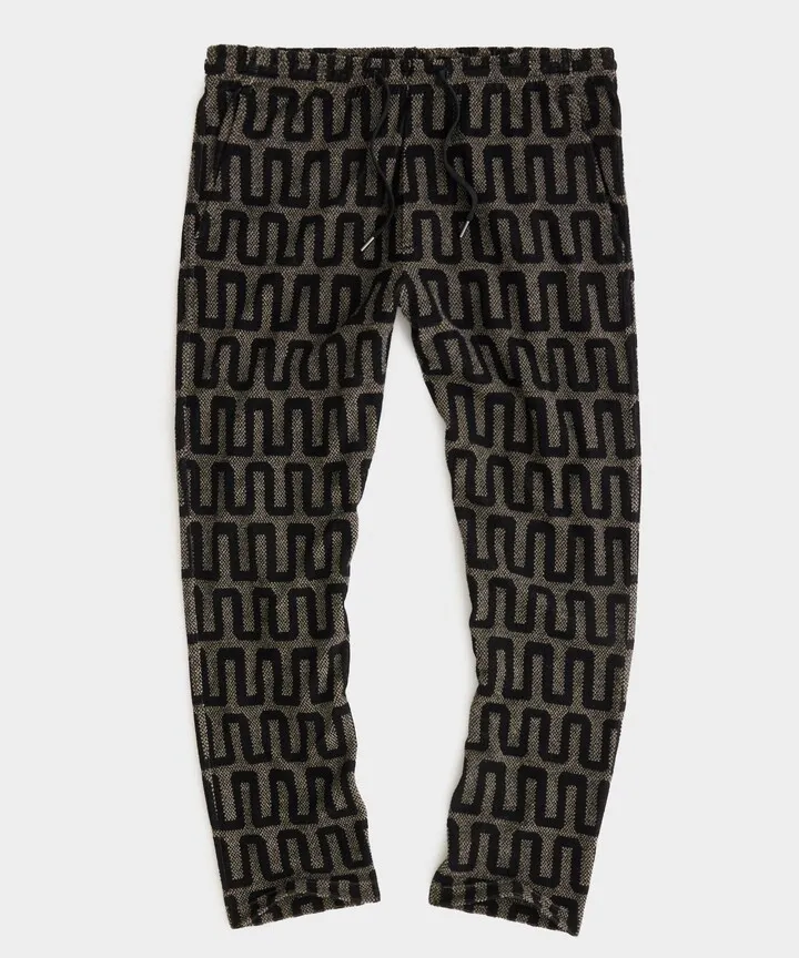Tile Terry Beach Pant in Blacktop