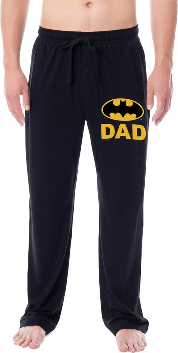 DC Comics Mens' Batman Character Father's Day Classic Sleep Pajama Pants (Small) Black