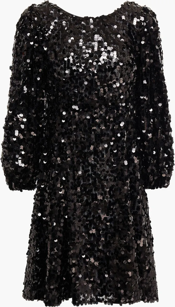 Sequined tulle mini dress