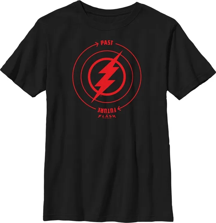 Boy's The Flash Time Travel Lightning Bolt T-Shirt - Black - Large